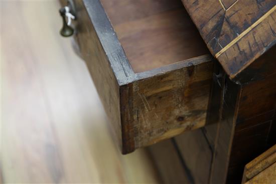 An 18th century Maltese walnut bureau, W.3ft 10in.